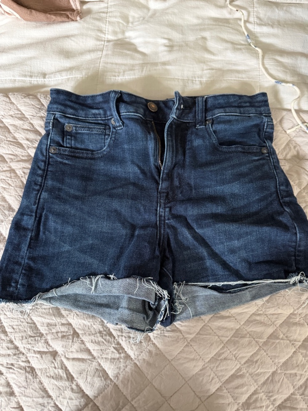 American Eagle Outfitters Dark Blue Denim Cutoff Shorts